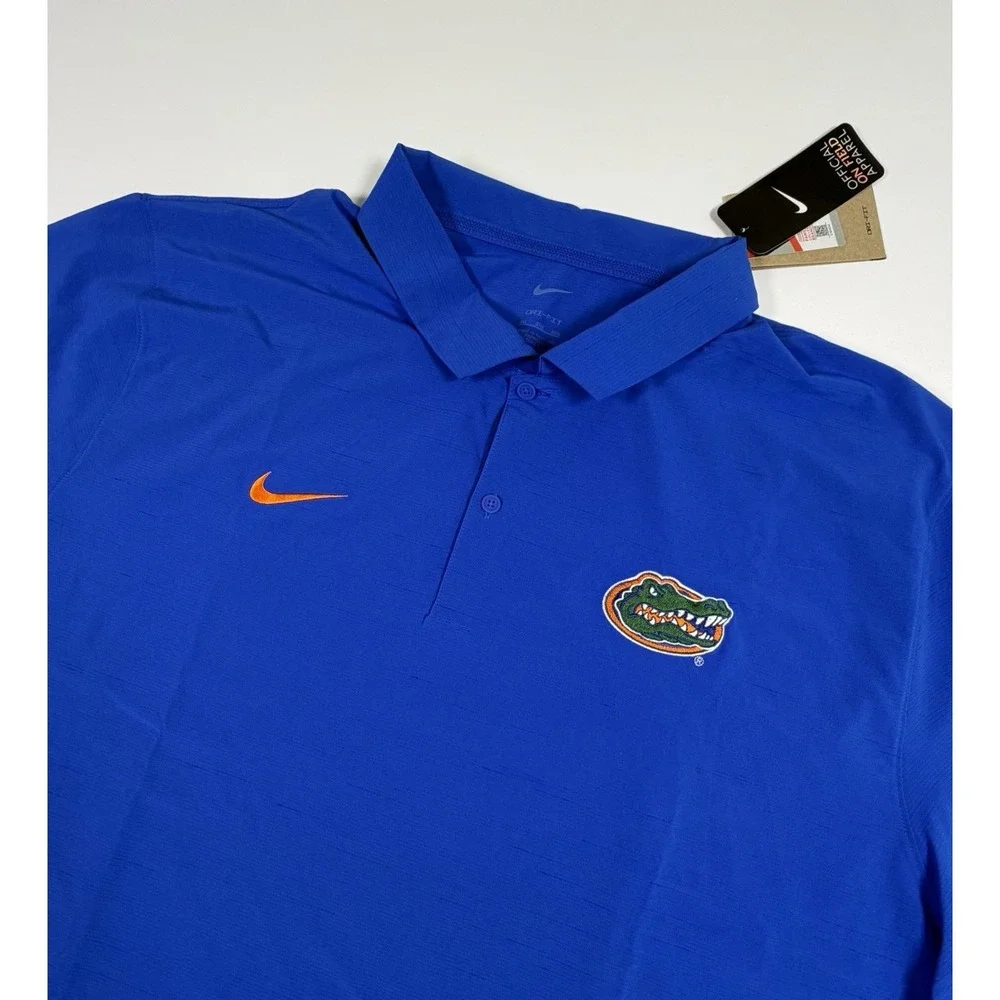 Nike Florida Gators Dri-FIT On-Field Football Blue Team $85 Polo Shirt Men's 3XL